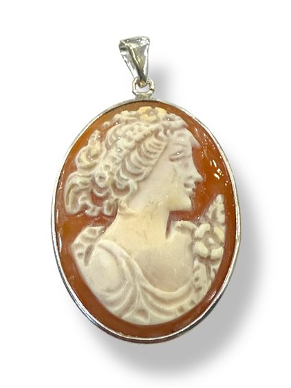 Pendant Mandile 1922 Woman Cammei  in Silver Conchiglia 2MCICM16.2 - 2MCICM16.2